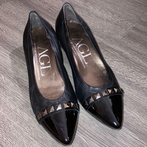AGL Pyramid Stud Pumps Leather 7.5